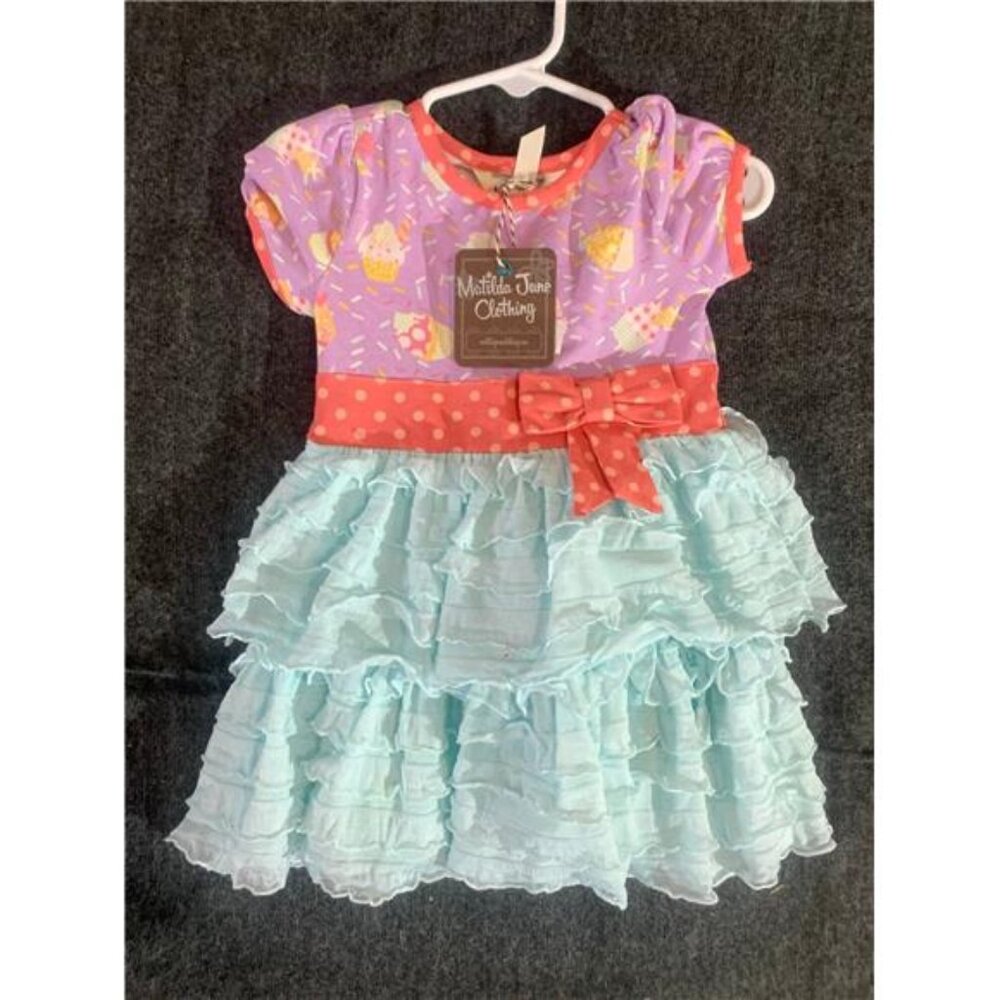 Matilda Jane Clothing Cupcake Dress Size 12 18m Ruffled Skirt Bow‎